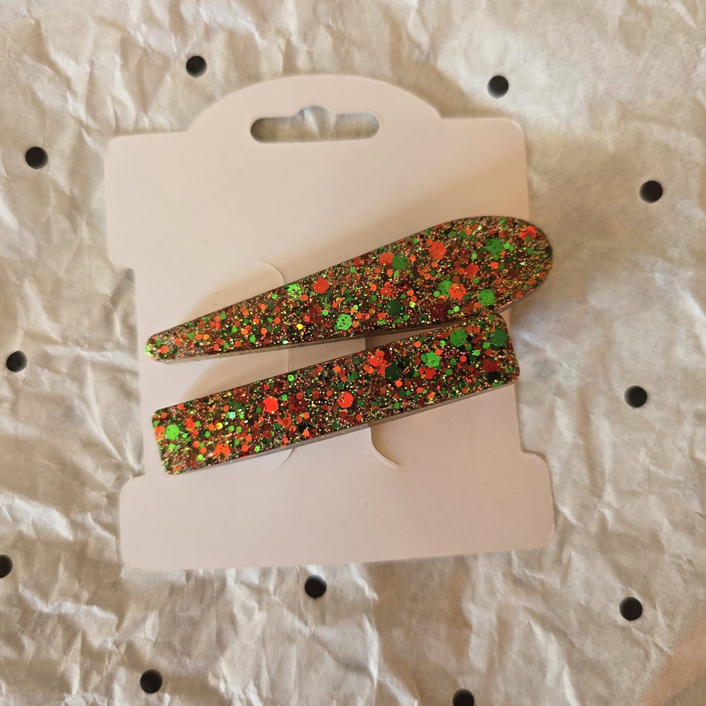 Glitter Hair Clips - Multicolor